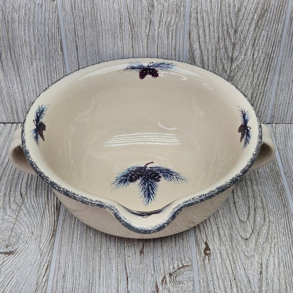 Home & Garden Party Other - Home & Garden Party Stoneware Batter Bowl Pine Cone Spout Double Handle 2005